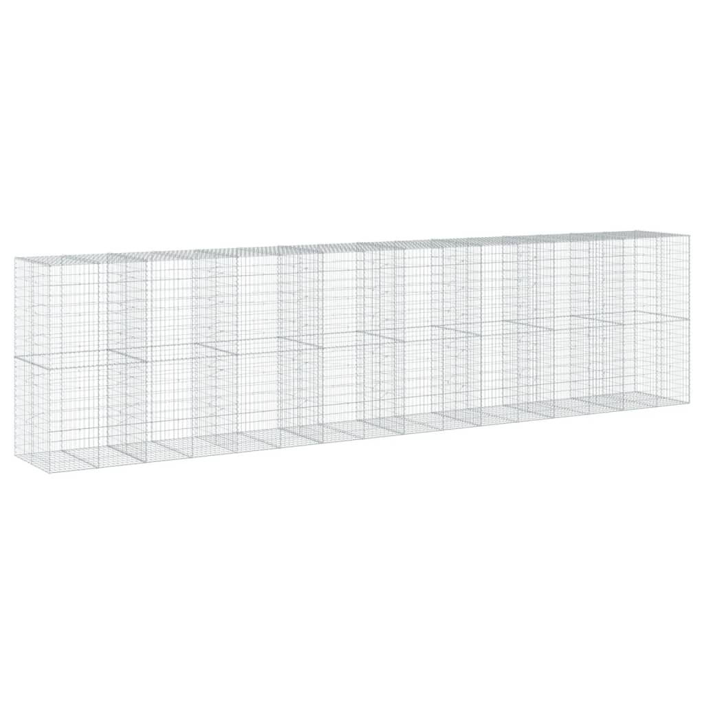 Gabionkurv med deksel 800x100x200 cm galvanisert jern