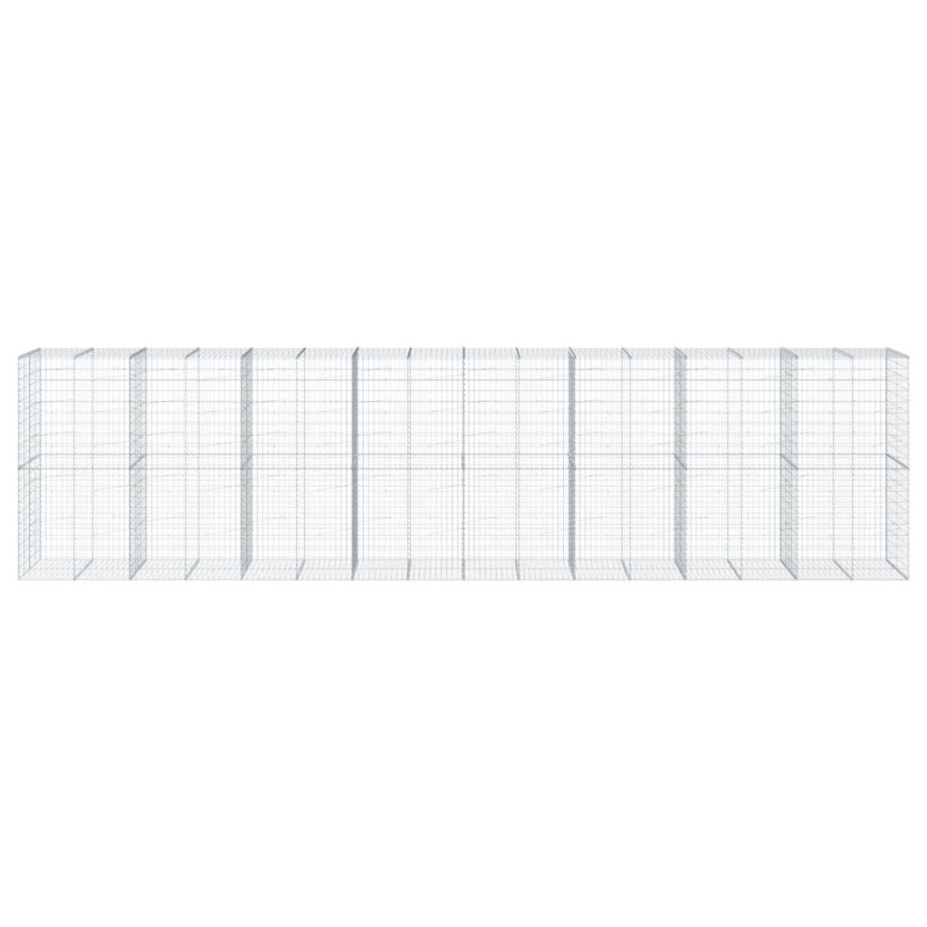 Gabionkurv med deksel 800x100x200 cm galvanisert jern
