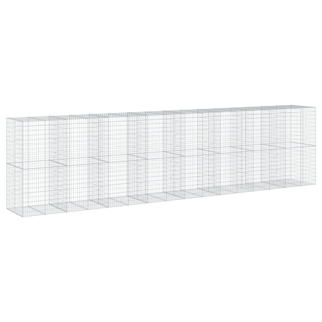 Gabionkurv med deksel 800x100x200 cm galvanisert jern