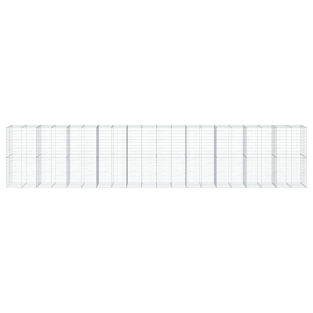 Gabionkurv med deksel 1000x100x200 cm galvanisert jern