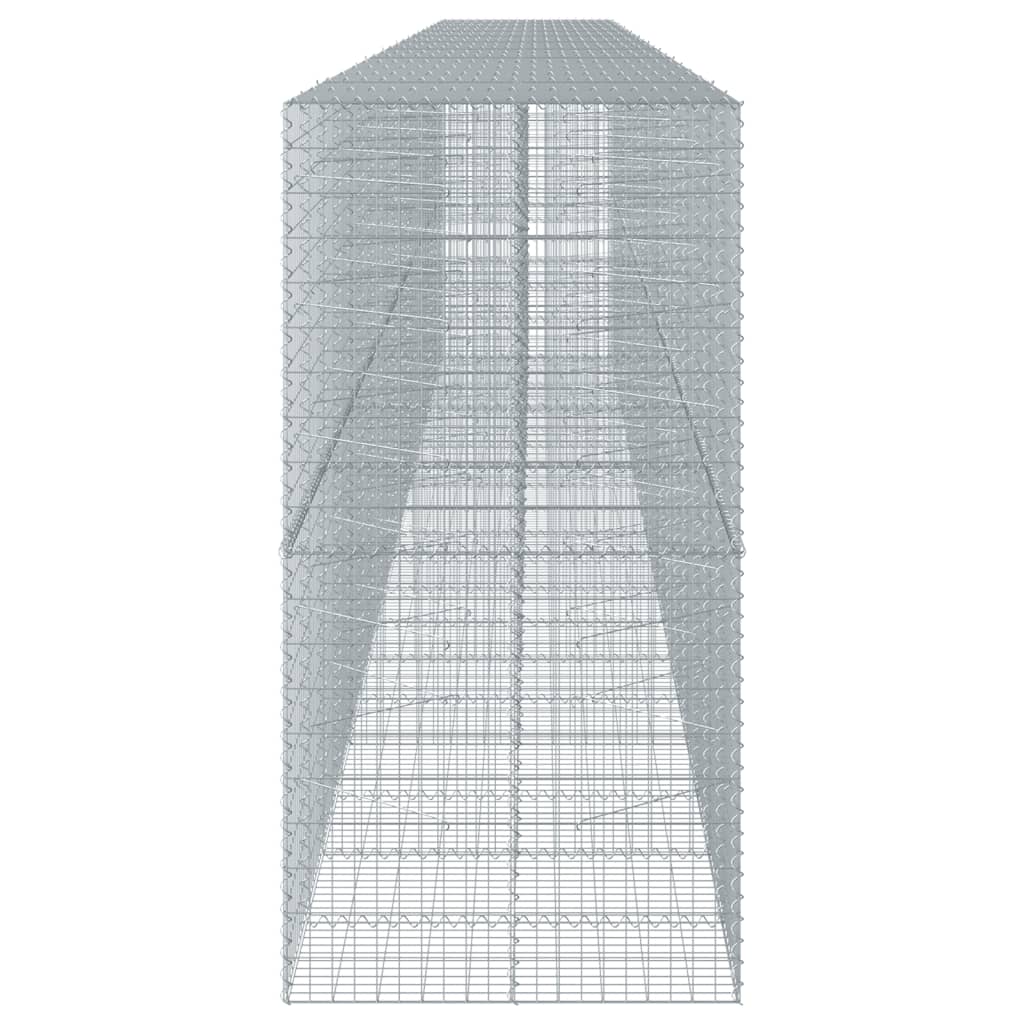 Gabionkurv med deksel 1000x100x200 cm galvanisert jern