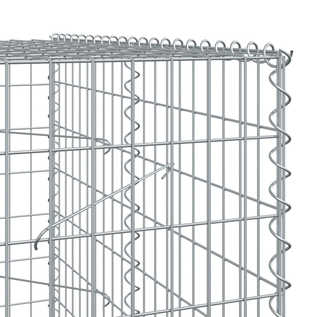Gabionkurv med deksel 1000x100x200 cm galvanisert jern
