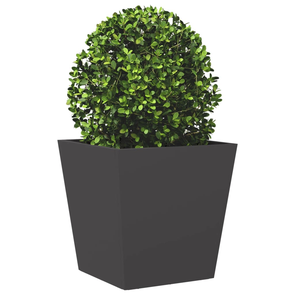 Plantekasser 2 stk svart 40x40x40 cm stål
