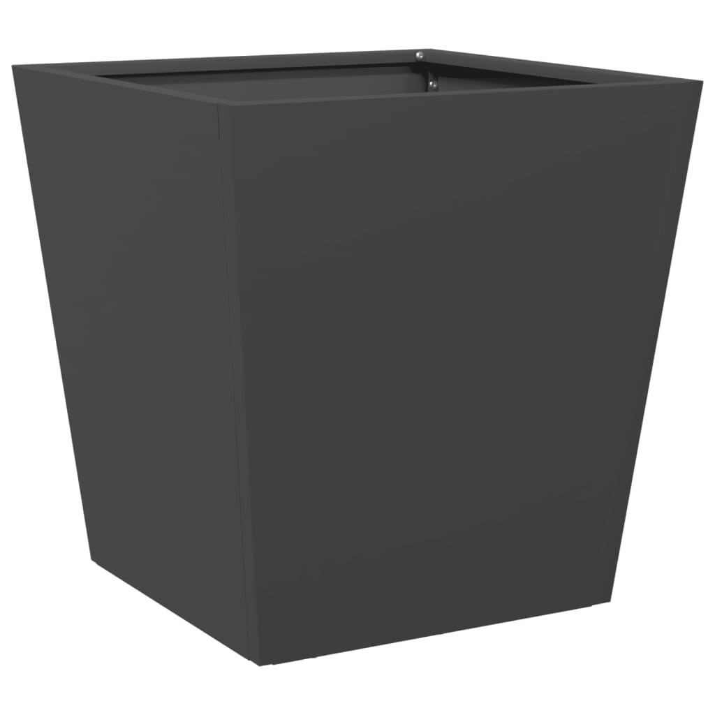 Plantekasser 2 stk svart 40x40x40 cm stål
