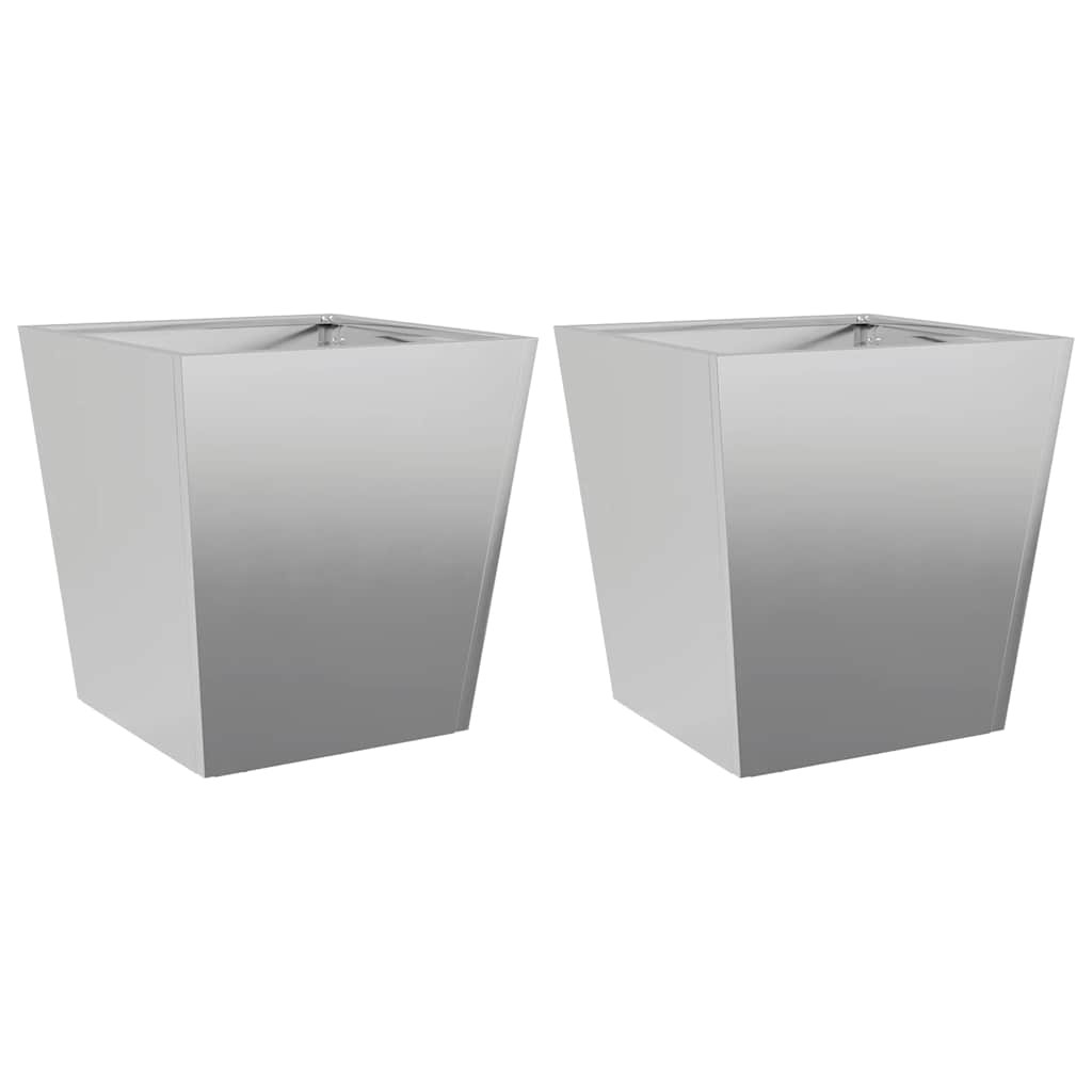 Plantekasser 2 stk 40x40x40 cm galvanisert stål