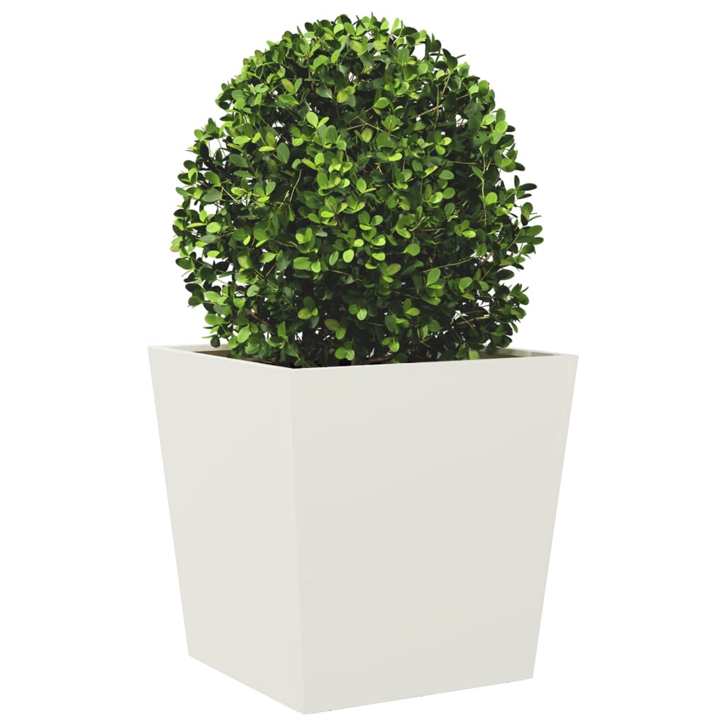 Plantekasser 2 stk hvit 50x50x50 cm stål