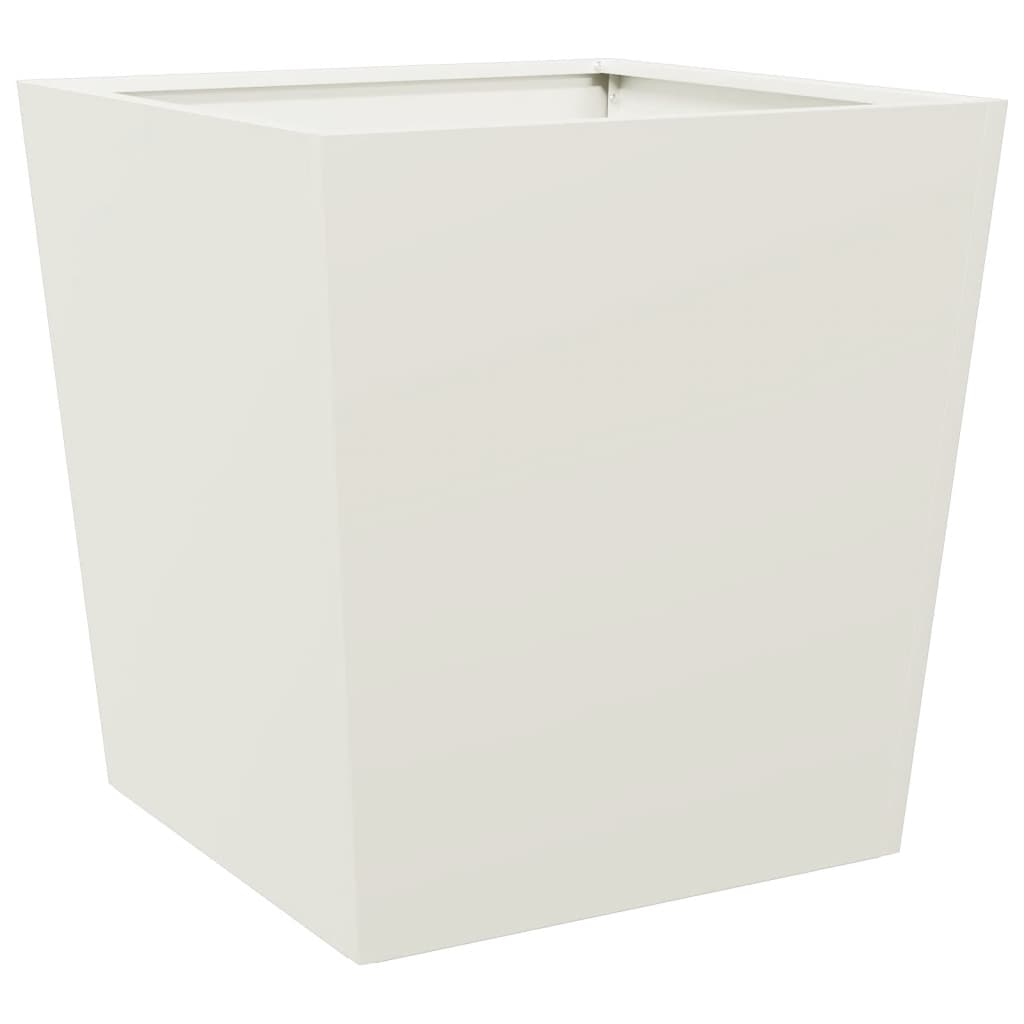 Plantekasser 2 stk hvit 50x50x50 cm stål