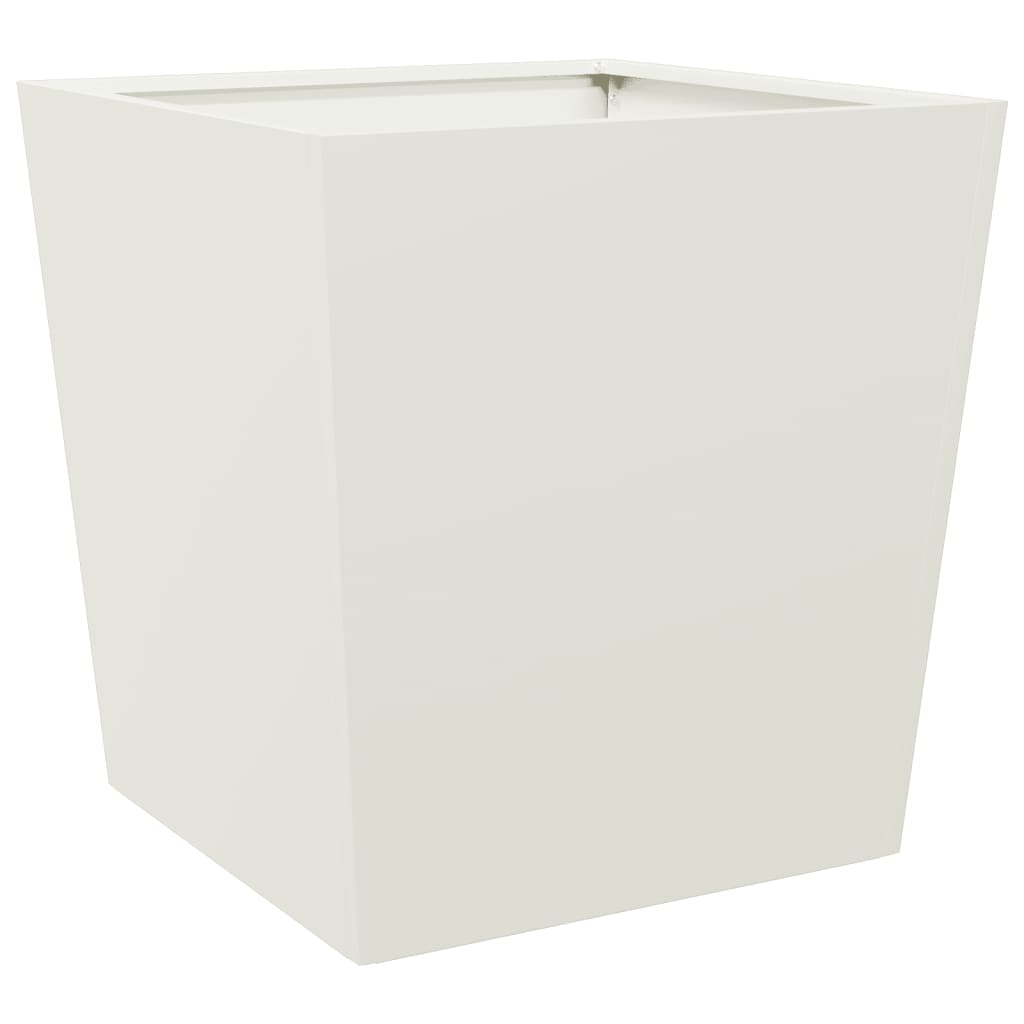 Plantekasser 2 stk hvit 50x50x50 cm stål
