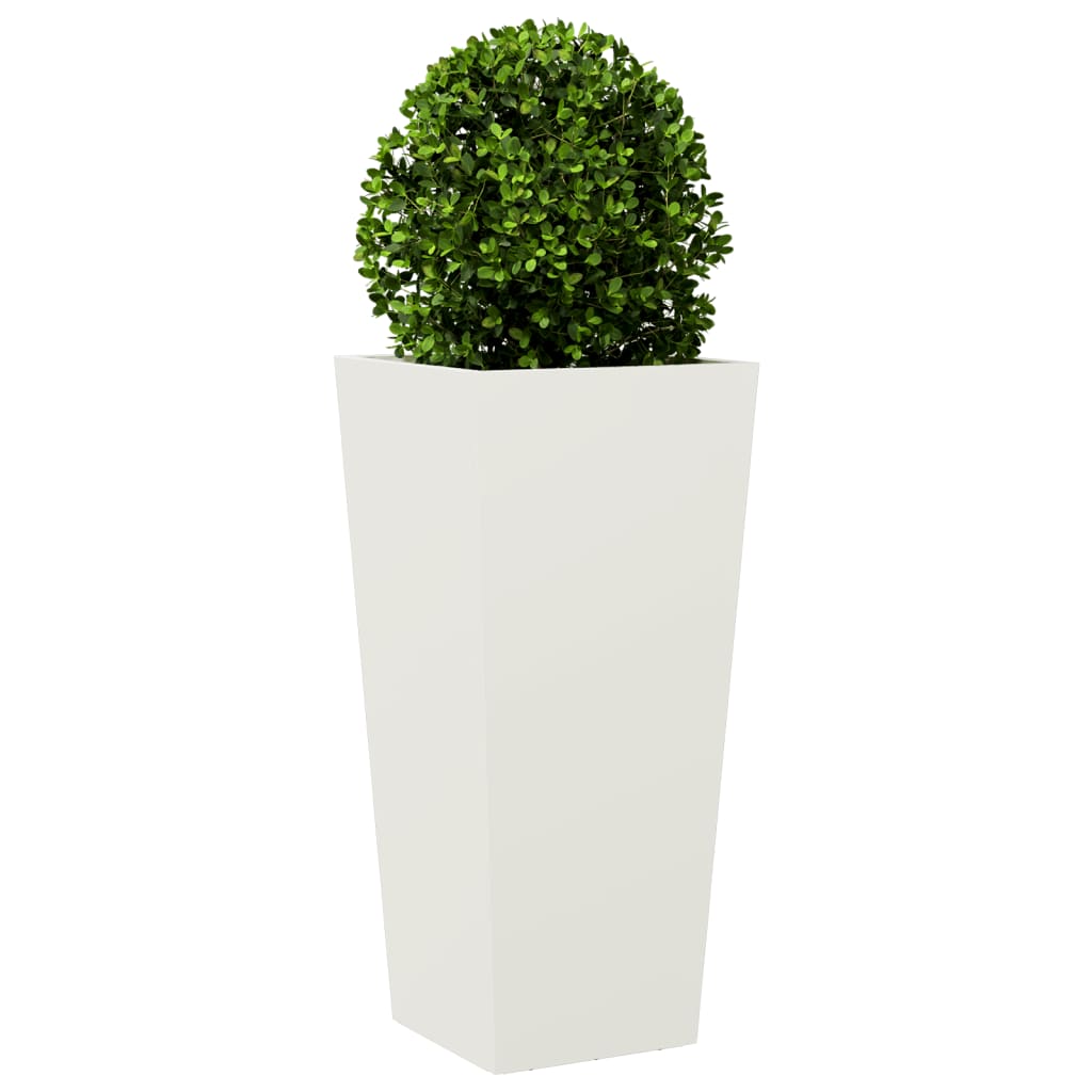 Plantekasser 2 stk hvit 35x35x75 cm stål