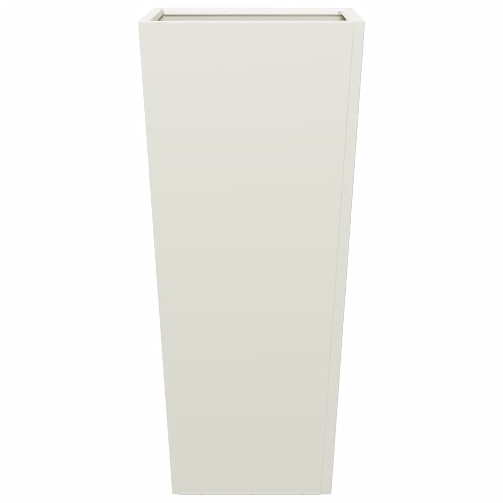 Plantekasser 2 stk hvit 35x35x75 cm stål