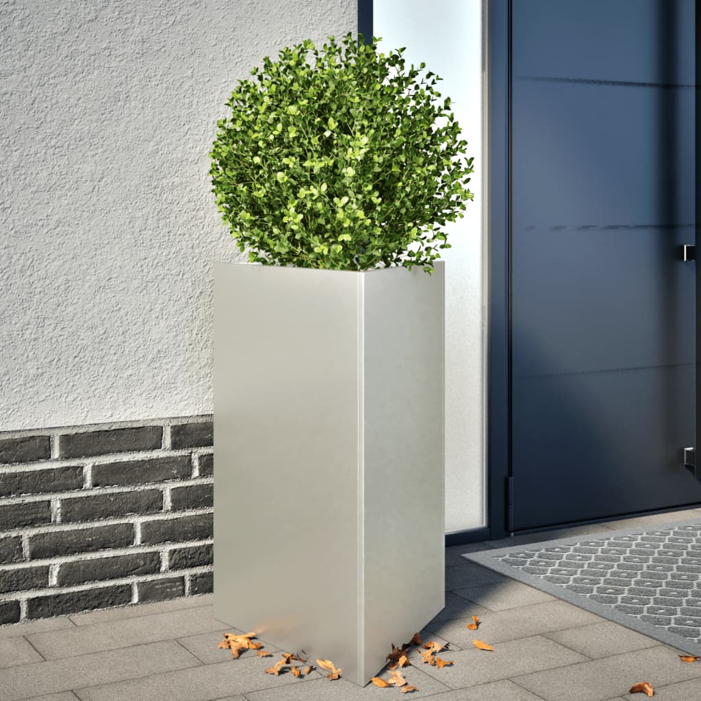 Plantekasse trekantet 50x43x75 cm rustfritt stål