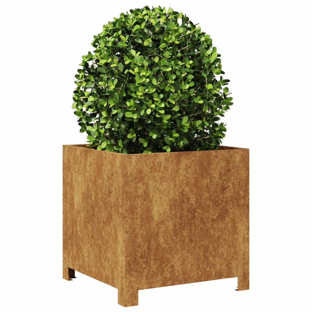 Hageplantekar 40x40x40 cm oksidert stål