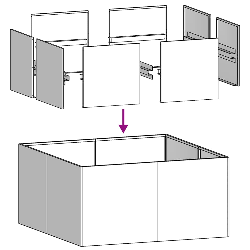Plantekasse 80x80x40 cm galvanisert stål