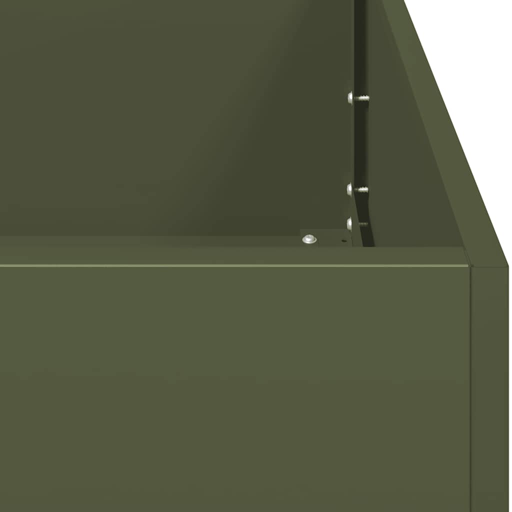 Plantekasse olivengrønn 80x80x80 cm stål